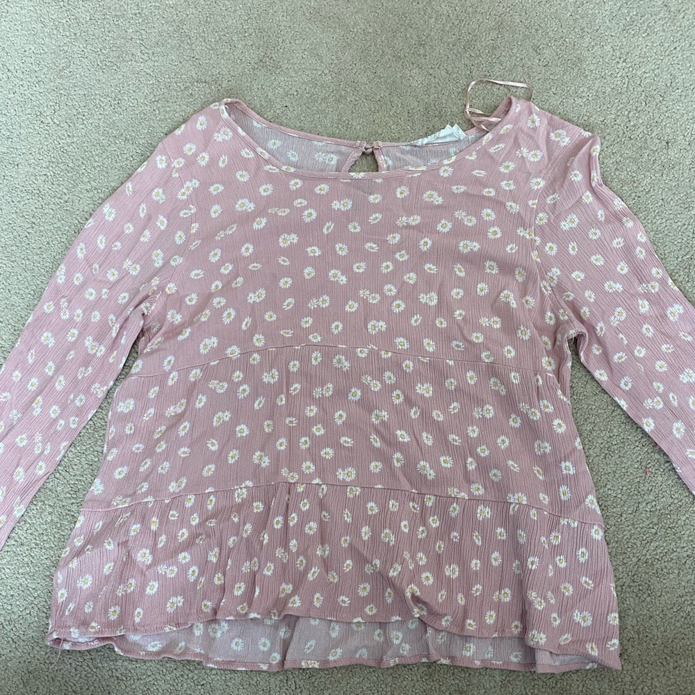 HIPPIE ROSE DAISY FLOWER FLOW LONG SLEEVE T SHIRT